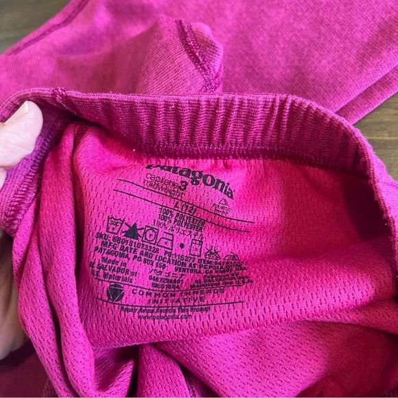 Patagonia Girls Base Layer Pants Capilene 3 Midweight Berry Pink Large 12 - Picture 8 of 8